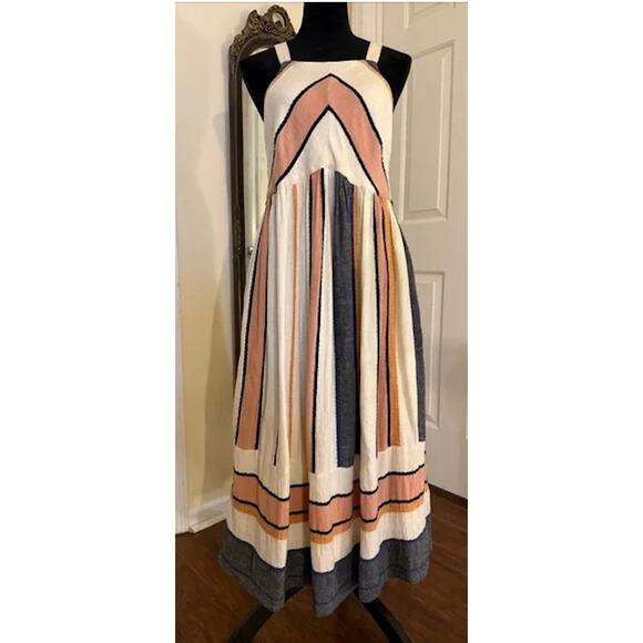 NWT *RARE* Free People Navy Striped Boho Festival Midi Dress  – XS/Small - Picture 10 of 14